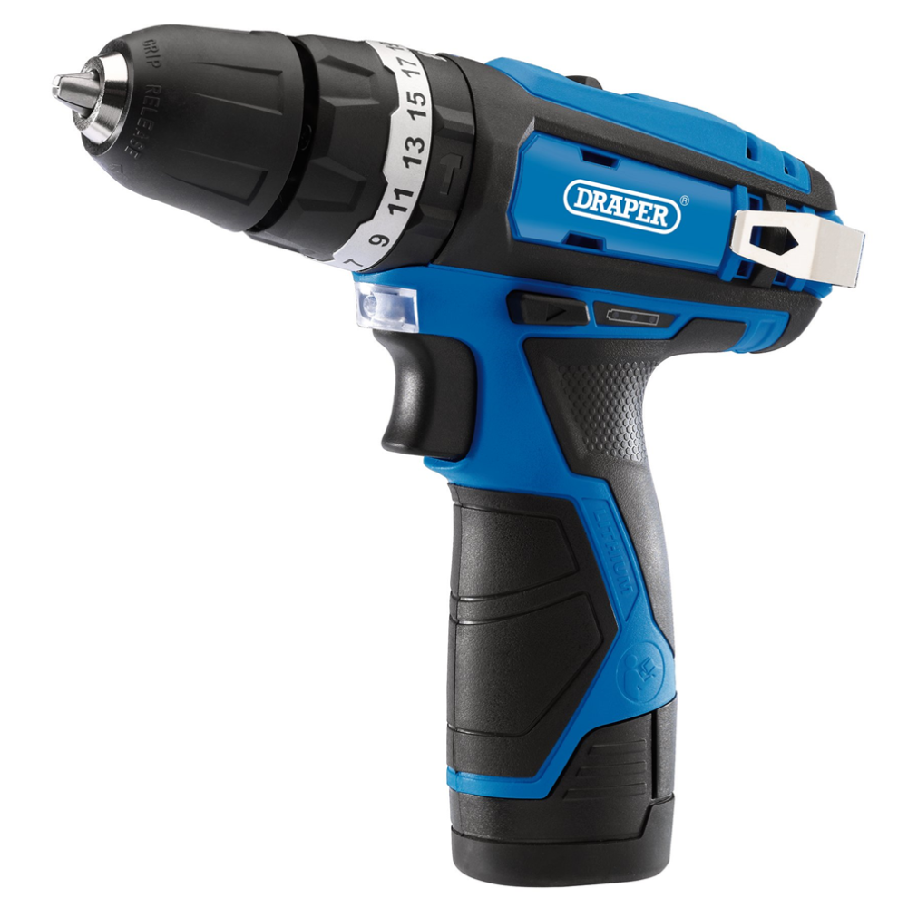 Draper 12V COMBI DRILL+DRIVER TWIN PK 70257 70257 12V Combi Drill & Impact Driver, 2 x 1.5Ah Batteries, 1 x Fast Charger