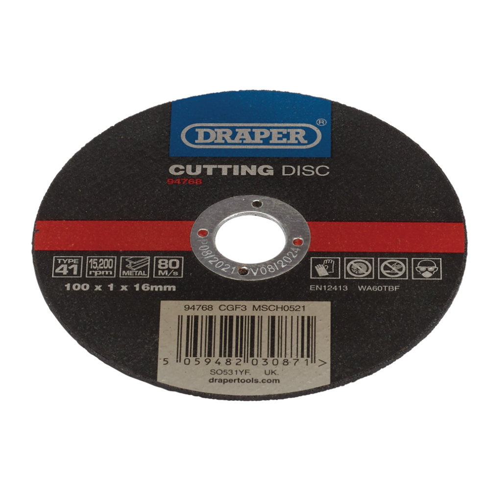 Draper Cut/Disc Metal - 100X1mm 94768 Metal Cutting Discs