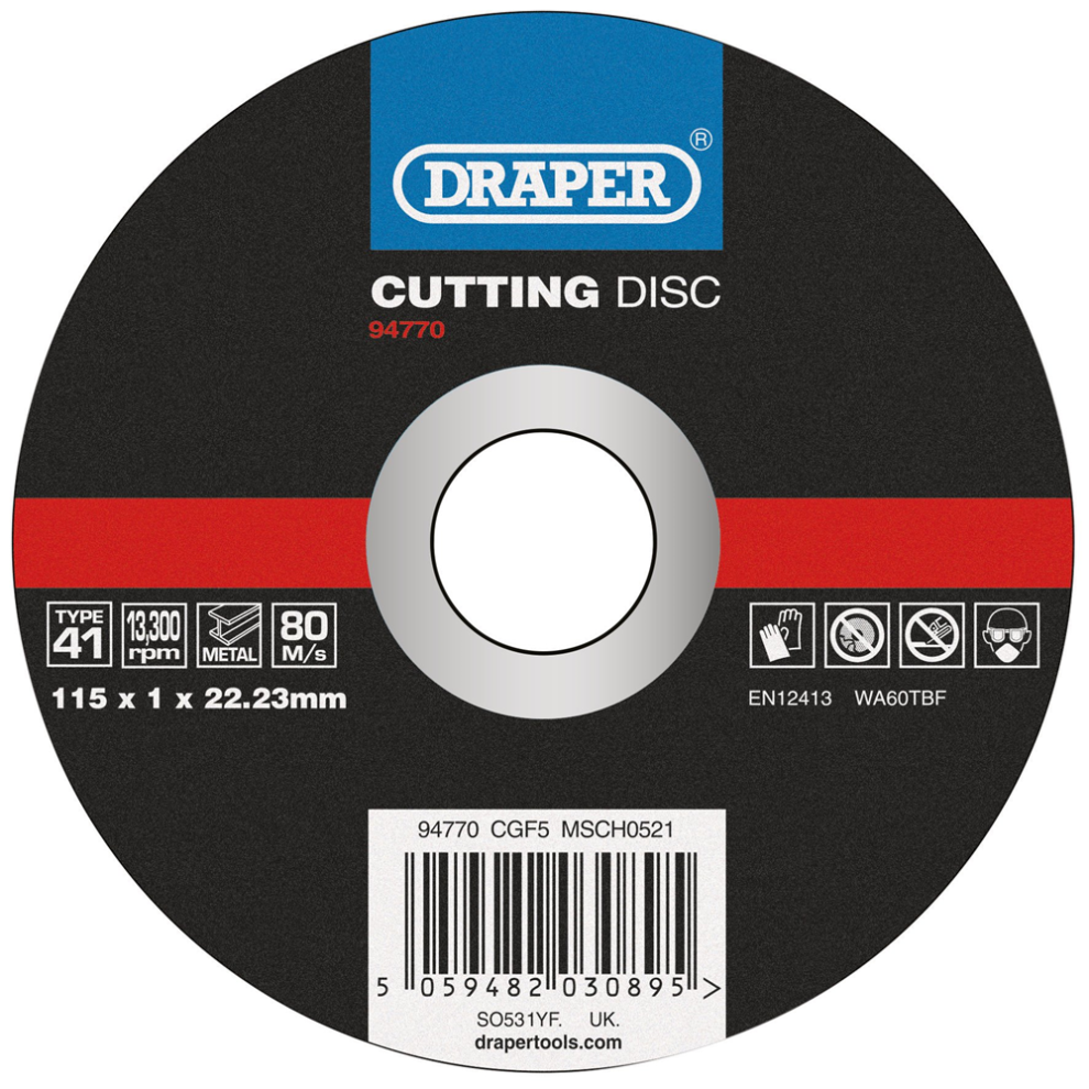 Draper Metal Cutting Disc 115mm 1mm 22mm - Image 5