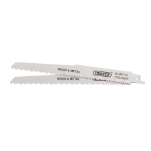 Draper RECIP SAW BLADE 2PCS - S3456XF 43065 Bi-metal Reciprocating Saw Blades for Multi-Purpose Cutting, 200mm, 6-12tpi (Pack of 2)