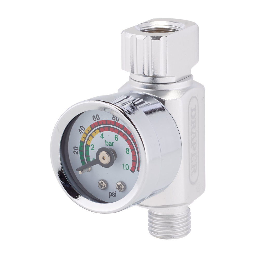 Draper On-Gun Air Regulator & Gauge 28377 1/4" Bsp On-Gun Air Regulator And Gauges