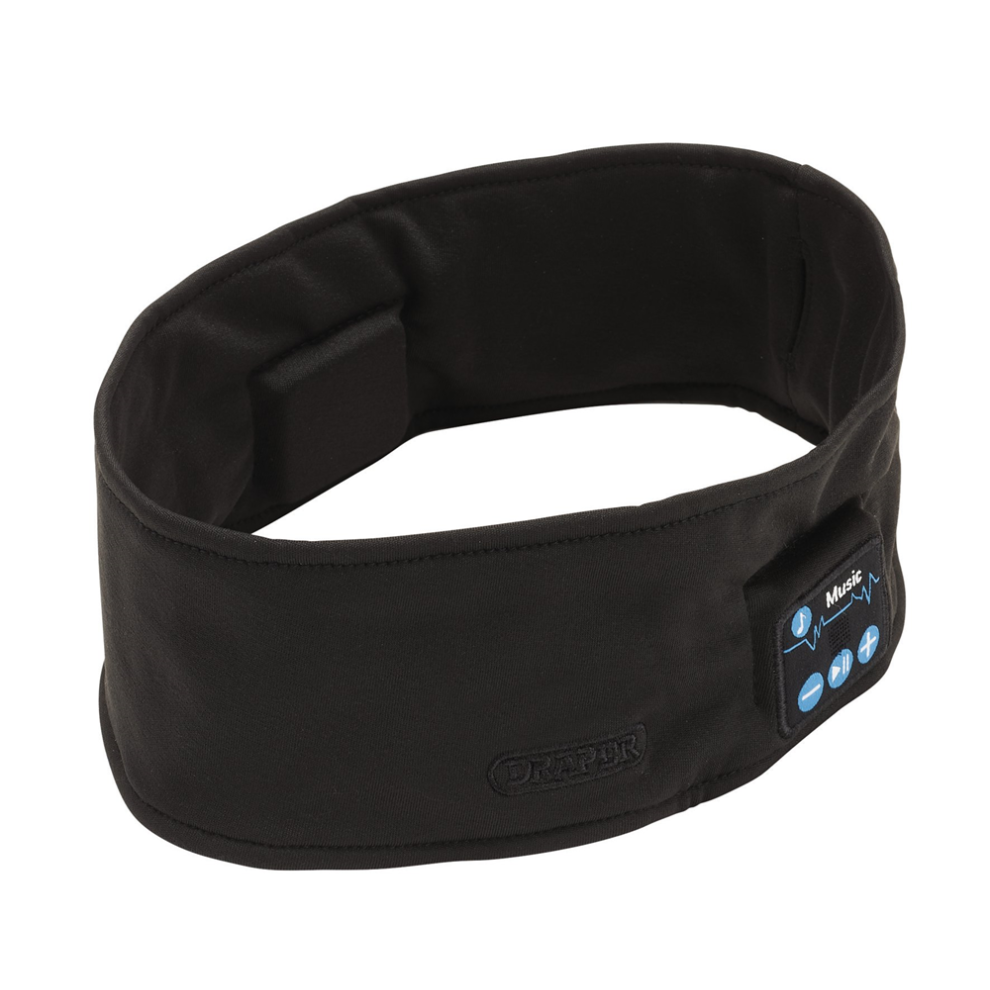 Draper HEADBAND WITH WIRELESS H/PHONE 28340 28340 Smart Wireless Rechargeable Headband with USB Charging Cable, Black, One Size