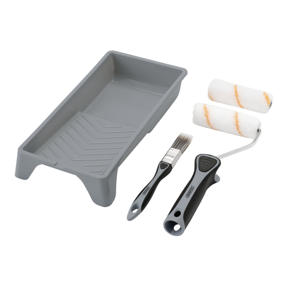 Draper Medium Pile Polyester Paint Roller And Brush Set With Soft Grip (5 Piece) Pk 1 20796 - Image 6