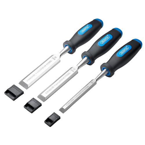 Draper Draper 3PC CHISEL SET 31306 31306 Soft Grip Bevel Edge Wood Chisel Set (3 Piece)