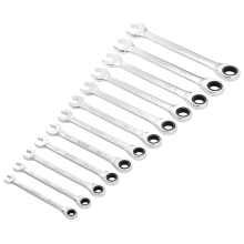 Draper 12PC RATCHETING SPANNER SET 27689 27689 HI-TORQÂ Metric Ratchet Combination Spanner Set (12 Piece)