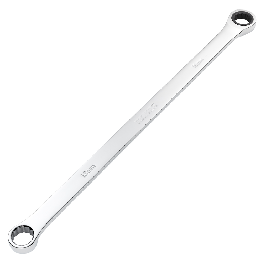 Draper 18Mm Long Ratchet Ring Spanner 27776 27776 Hi-Torqâ Metric Extra-Long Double Ring Ratchet Spanner - Image 7