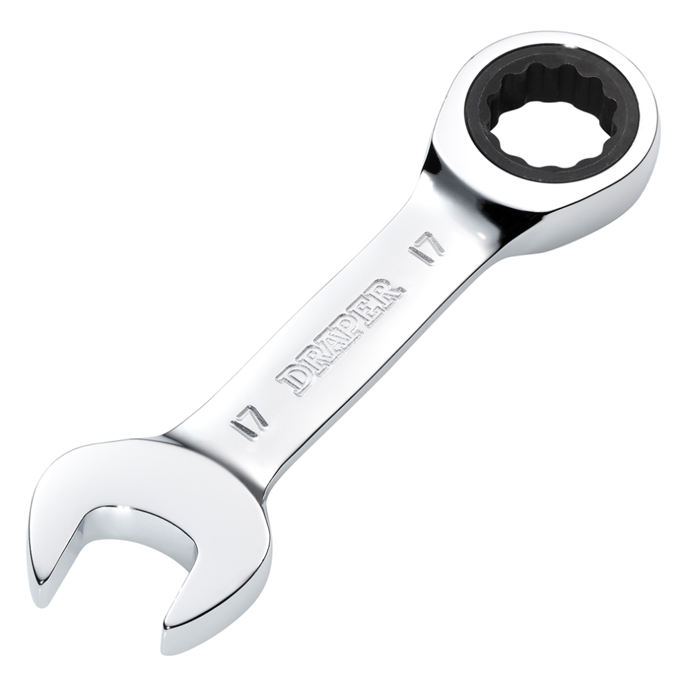Draper 17Mm Stubby Ratcheting Spanner 27914 27914 Hi-Torqâ Metric Stubby Ratchet Combination Spanner
