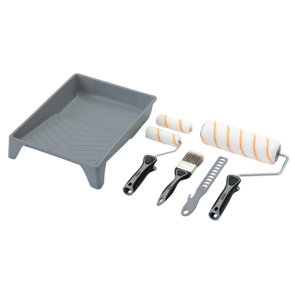 B&Q - Medium Pile Polyester Paint Roller And Brush Set With Soft Grip (8 Piece) 20787 - Image 5