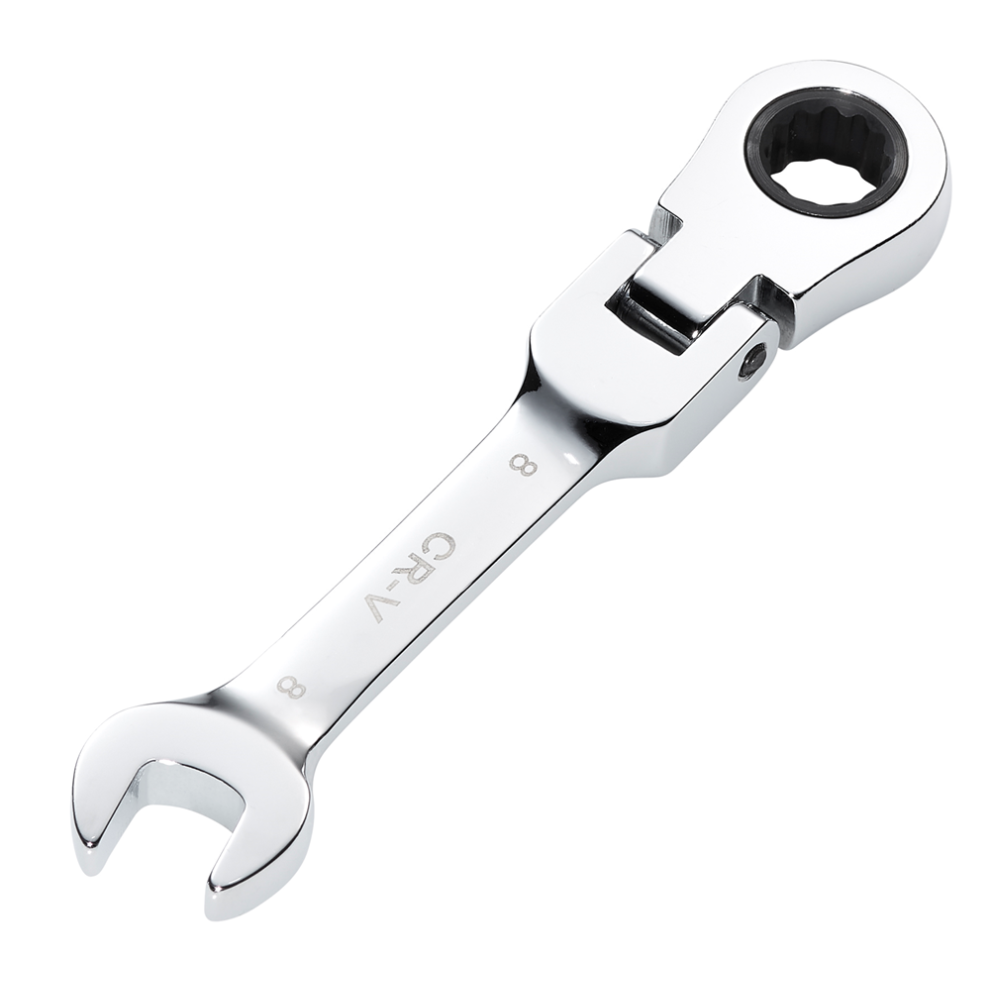 Draper 8MM STUBBY FLEX RACT. SPANNER 27949 27949 HI-TORQÂ Metric Stubby Flexible Head Ratchet Combination Spanner