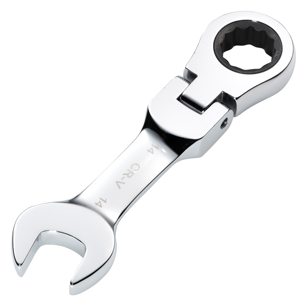 Draper 14MM STUBBY FLEX RACT. SPANNER 27970 27970 HI-TORQÂ Metric Stubby Flexible Head Ratchet Combination Spanner