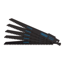 Draper RECIP SAW BLADE 5PCS - S628DF 43426 Bi-metal Reciprocating Saw Blades for Plaster Cutting, 150mm, 6tpi (Pack of 5)