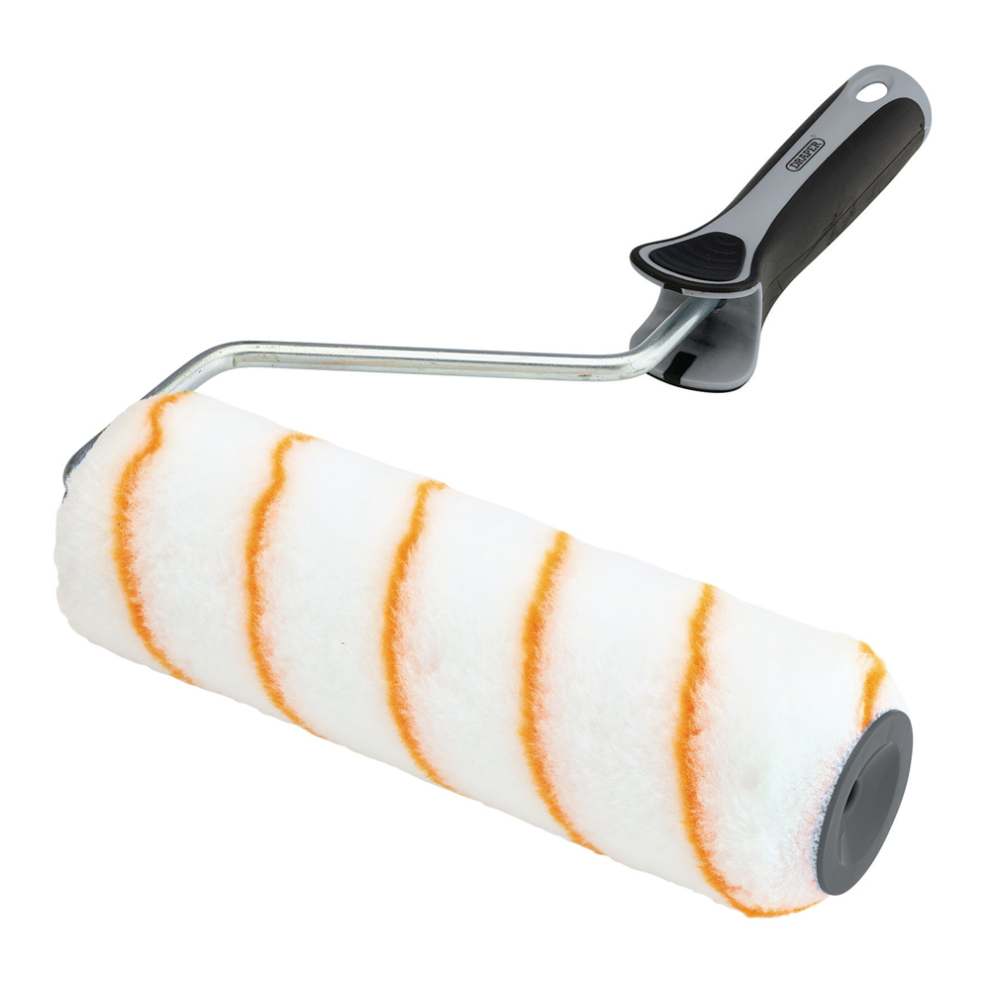 Draper 9" ROLLER - POLYESTER MEDIUM Medium Pile Polyester Paint Roller With Soft Grip Handle, 9"/230mm