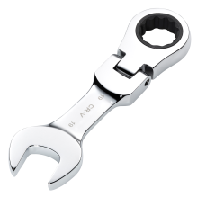 Draper 19MM STUBBY FLEX RACT. SPANNER 27981 27981 HI-TORQÂ Metric Stubby Flexible Head Ratchet Combination Spanner