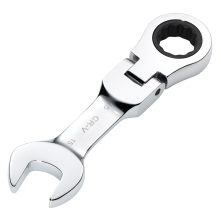 Draper 15MM STUBBY FLEX RACT. SPANNER 27973 27973 HI-TORQÂ Metric Stubby Flexible Head Ratchet Combination Spanner