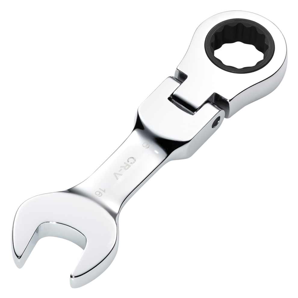 B&Q - Tools Hi-Torq Metric Stubby Flexible Head Ratchet Combination Spanner16mm - Image 8
