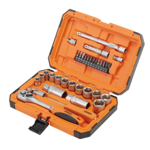 Draper 1/4&3/8 SOCKET SET 34PC 22110 22110 HI-TORQÂ 6 Point Socket Set, 1/2" (24 Piece)