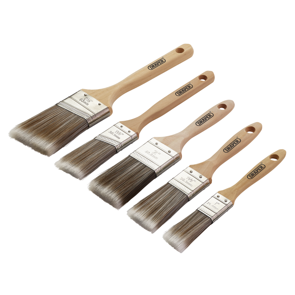 Draper Wood Handle Paint Brush Set (5 Piece) - 20445 - Image 7