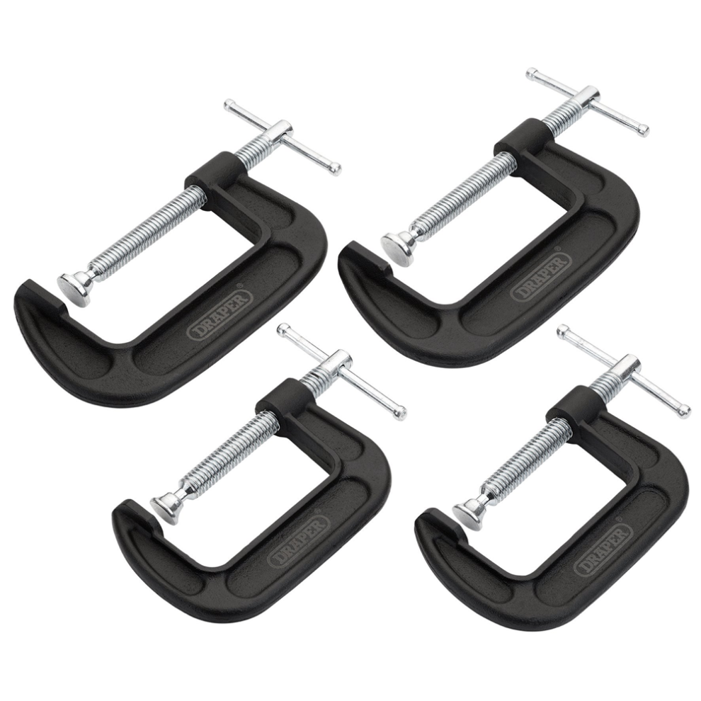 Draper G-Clamp Set - 4 Piece 18992 Heavy Duty G-Clamp Set (4 Piece)