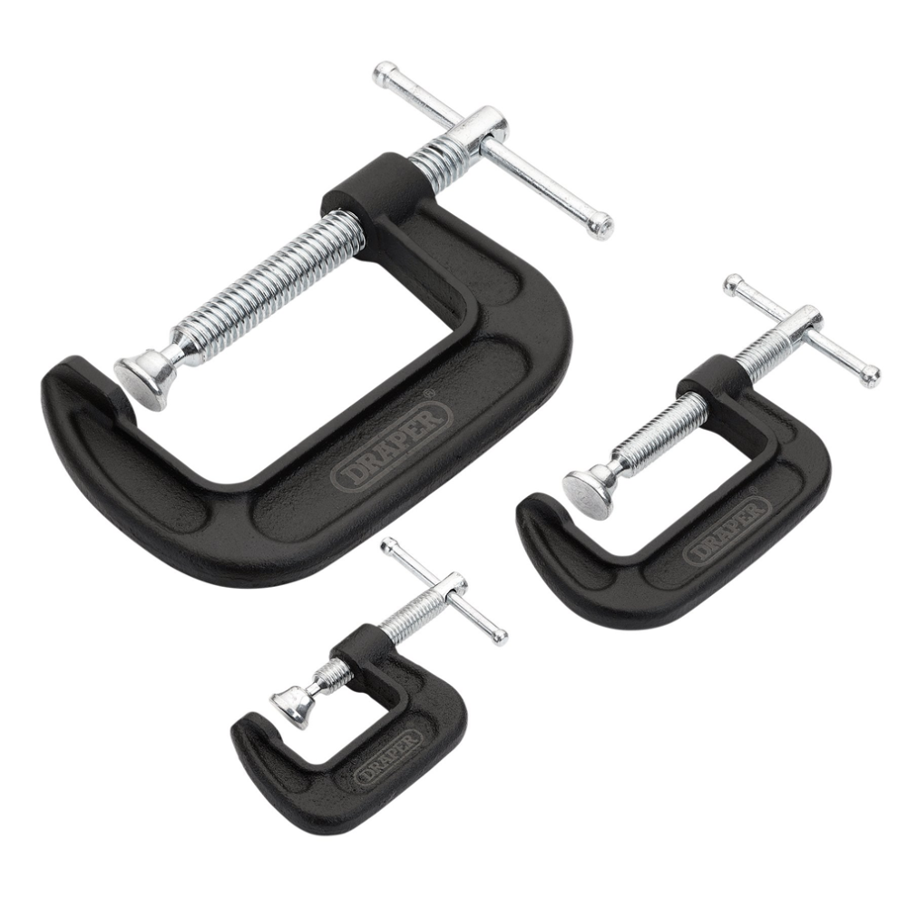Draper G-Clamp Set (3 Piece) 18989 Heavy Duty G-Clamp Set (3 Piece)
