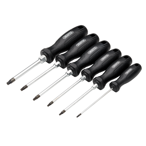 Draper Draper SET 4 - 6PC SET - TAMPER-RESIS Tamperproof Hard Grip Screwdriver Set (6 Piece)