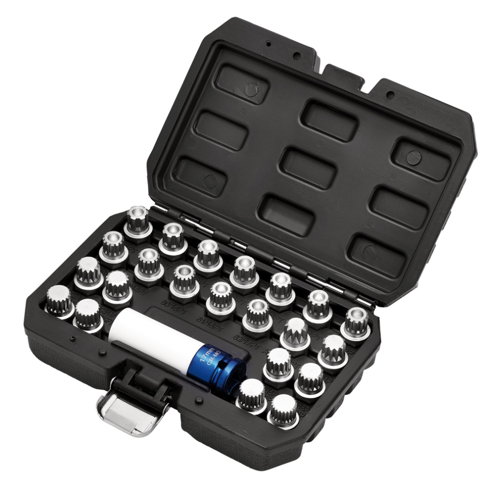 Draper VAG LOCKINGWHEEL SOCKETSET23PC 13600 13600 VAG Locking Wheel Socket Set (23 Piece)