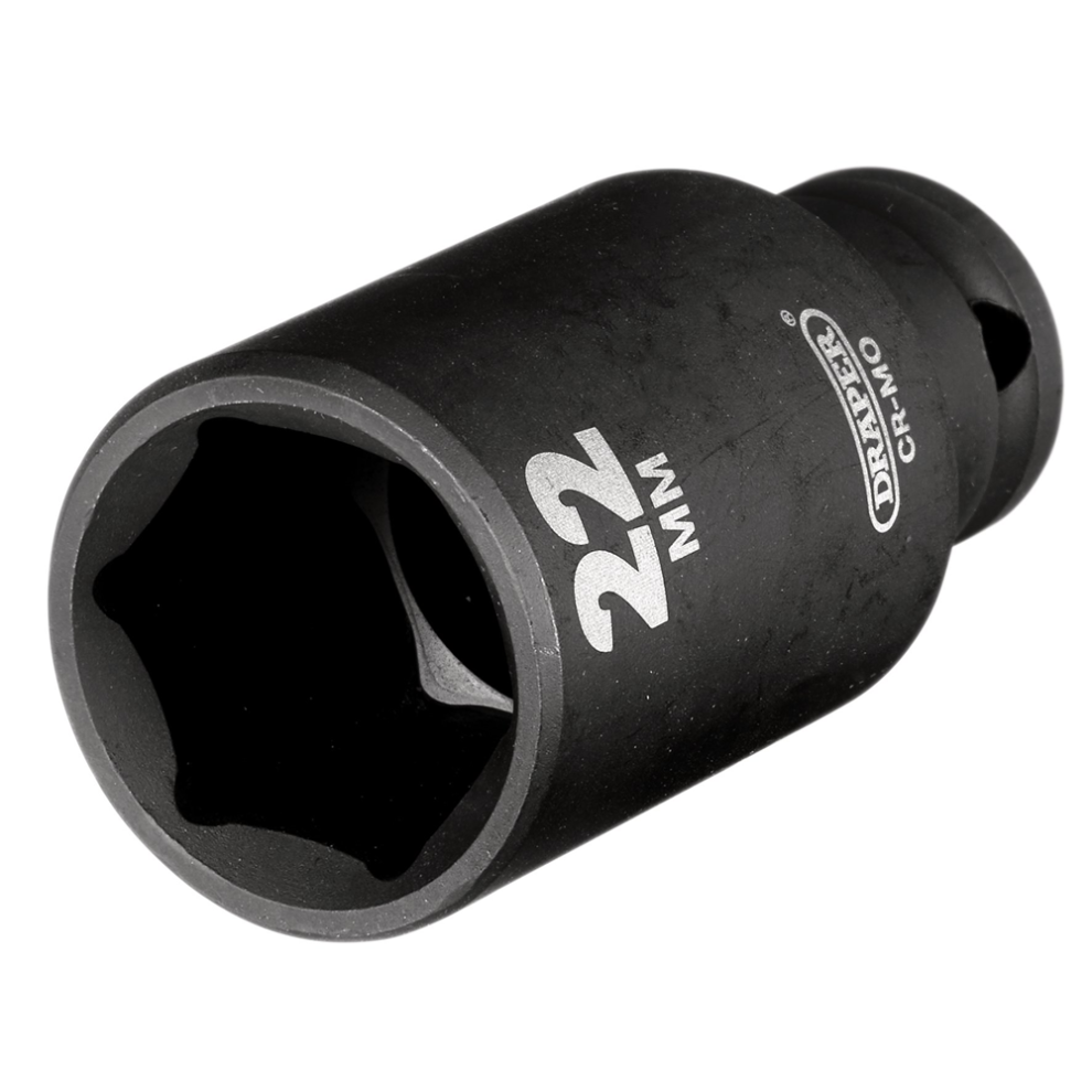 Draper 20180 HI-TORQ Metric Deep Impact Socket, 3/8 Sq. Dr., 22mm 409D-MM - Image 7