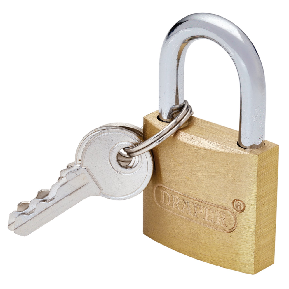 Draper BRASS PADLOCK-30MM Brass Cylinder Padlocks