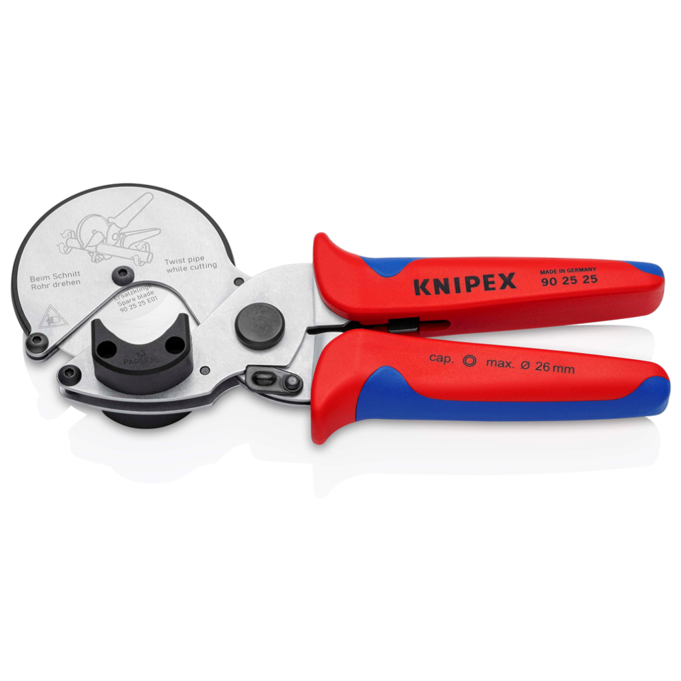 Draper PIPE CUTTER COMP/PLASTIC PIPES 13165 13165 90 25 25 Pipe cutter for composite and plastic pipes with multi-component grips 210mm