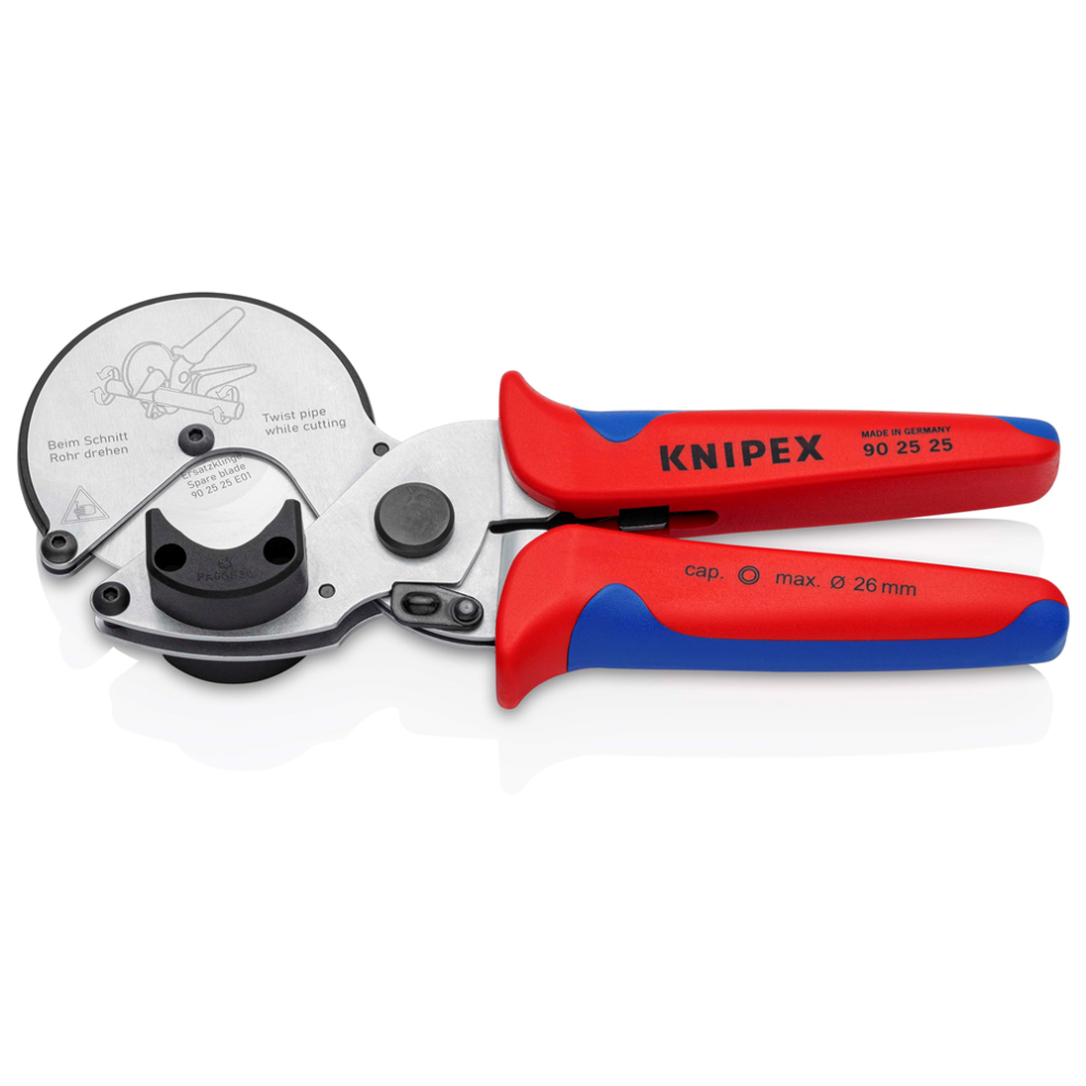Knipex Draper Pipe Cutter Comp/Plastic Pipes 13165 13165 90 25 25 Pipe Cutter For Composite And Plastic Pipes With Multi-Component Grips 210Mm