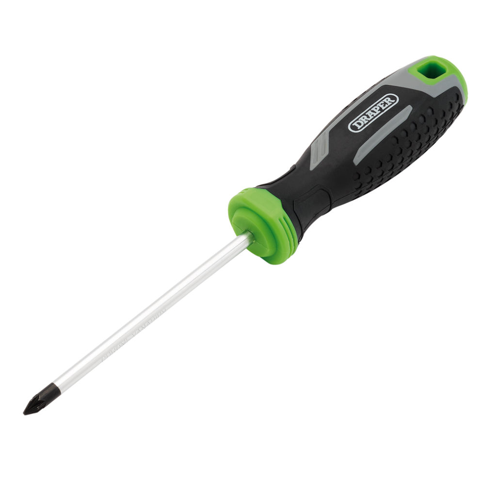 Draper Pz1x100mm Pozi Screwdriver Pozi Soft Grip Screwdrivers