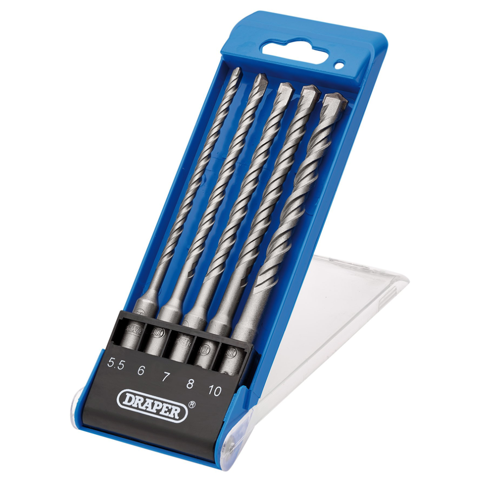 Draper SDS Plus Centric Tip Drill Bit Set 5 Piece 5.5-10mm Double Flute 12427 - Image 9