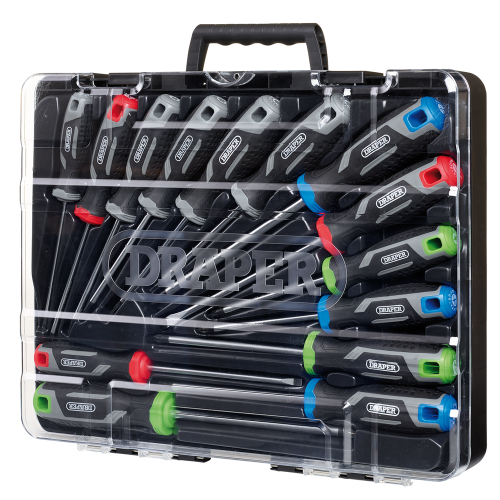 Draper Draper SET 7 - 14PC SET - REGULAR (L) Soft Grip Screwdriver Set with Draper TX-STARÂ (14 Piece)