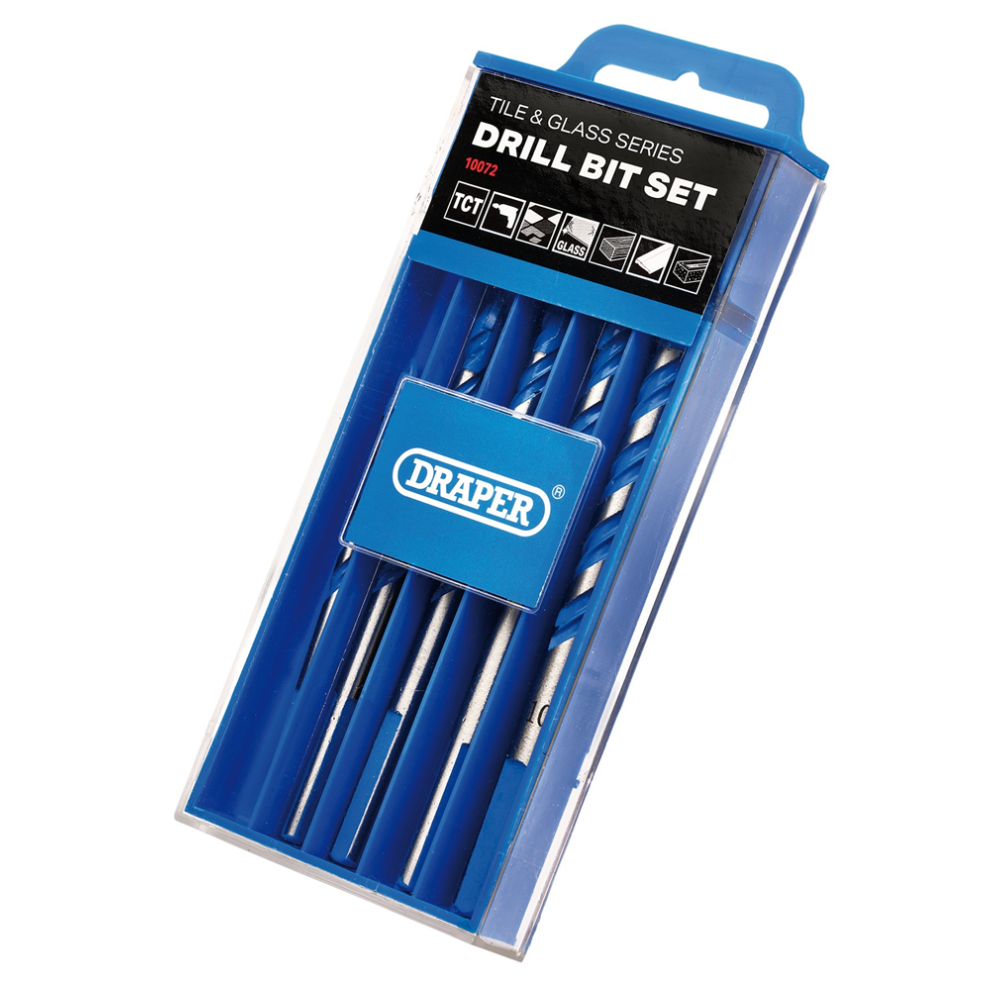 Draper TILE & GLASS DRILL SET - 6PCS 10072 10072 TCT Tile and Glass Drill Bit Set (6 Piece)