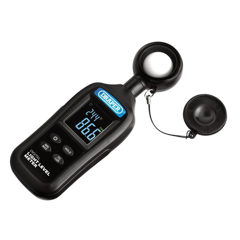 Draper DIGITAL LIGHT LEVEL METER 12443 12443 Handheld Digital Light Level Meter, 0-200KLux And -20 To +70ÃC