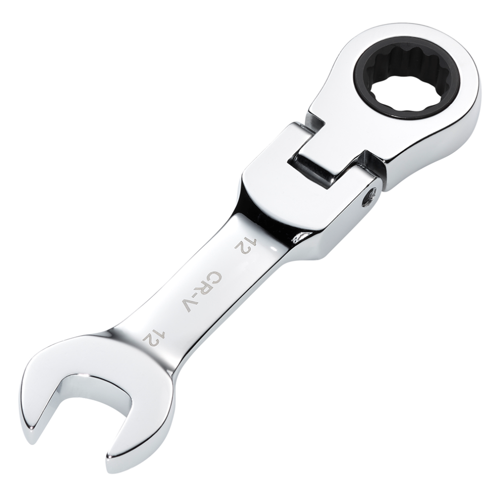 Draper 12MM STUBBY FLEX RACT. SPANNER 27968 27968 HI-TORQÂ Metric Stubby Flexible Head Ratchet Combination Spanner