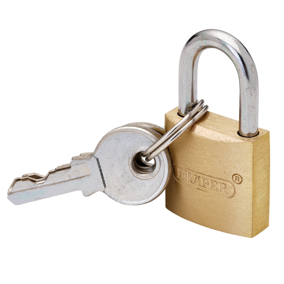 Draper BRASS PADLOCK-20MM Brass Cylinder Padlocks