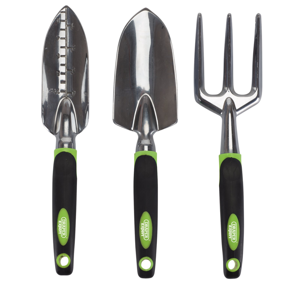 Draper Aluminium Hand Fork And Trowel Set (3 Piece)08992 08992 Aluminium Hand Fork And Trowel Set (3 Piece)