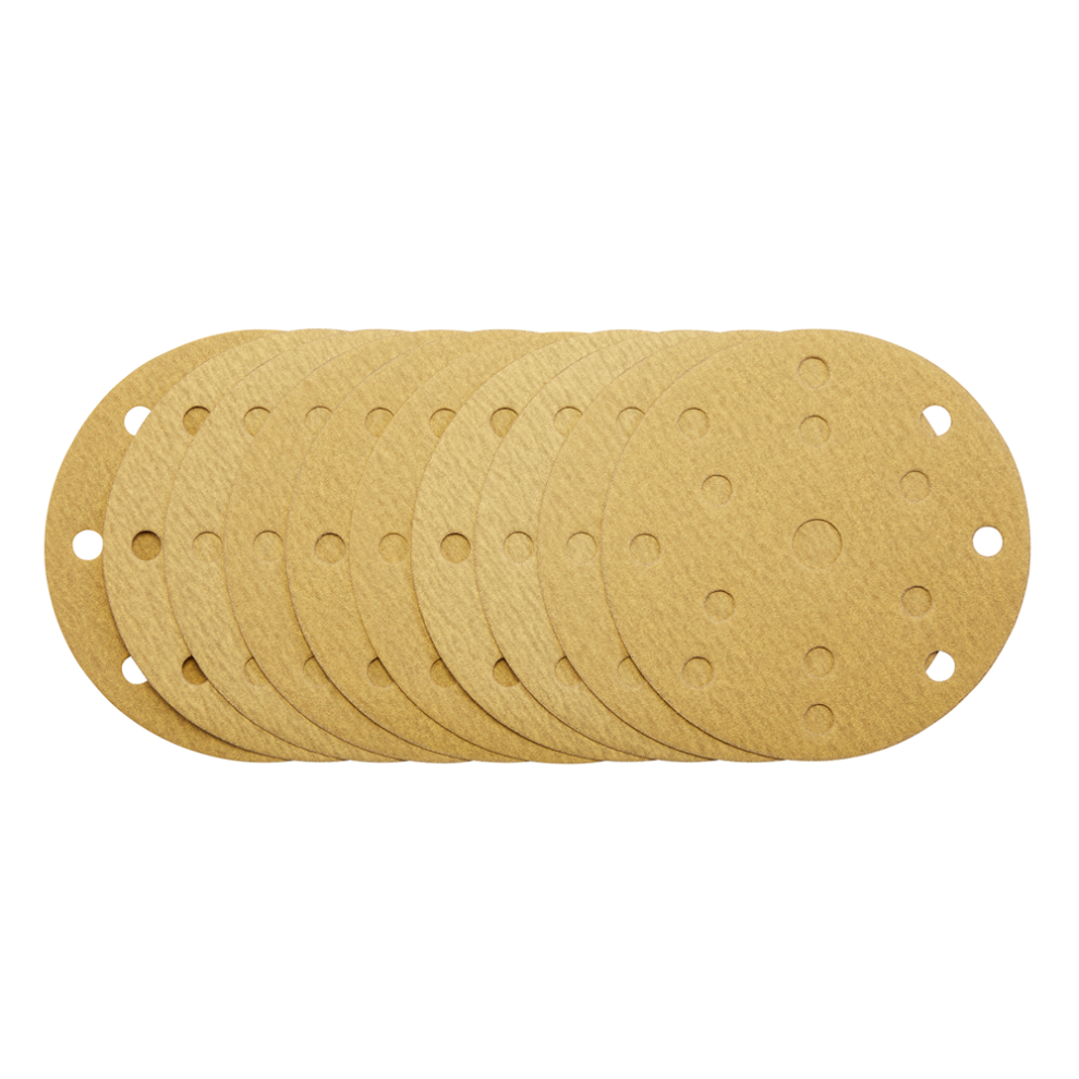 Draper Gold Sanding Discs With Hook & Loop 150Mm 180 Grit 15 Dust Extraction Holes (Pack Of 10) Pack 1 08475 - Image 6