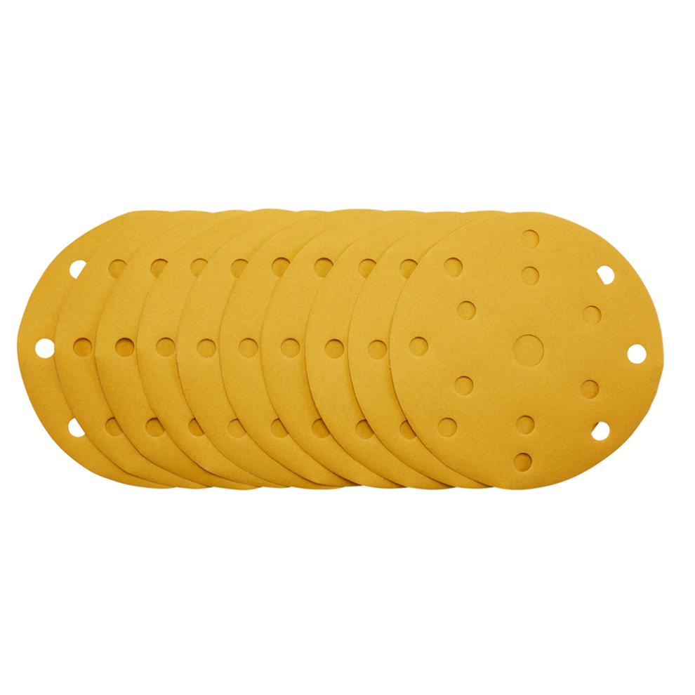 Draper 08477 Gold Sanding Discs with Hook & Loop 150mm 320 Grit 15 Dust Extracti - Image 7