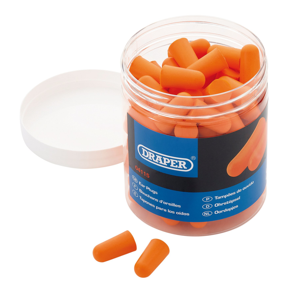 Draper EAR PLUGS - DISPENSER OF 50PR 04115 Disposable Ear Plugs (Jar of 50 Pairs)