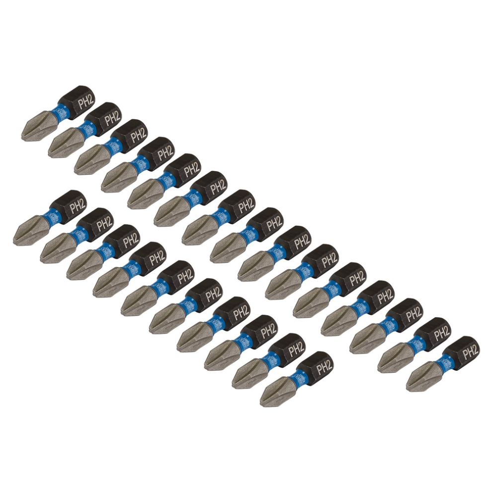 Draper Ph2x25mm Impact S/D Bit 25Pk 05691 Cross Slot/Ph Type Impact Screwdriver Bits, 1/4" Hex 5059482036415