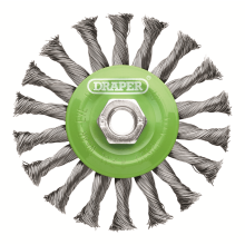 Draper TWIST SS WIRE WHEEL 115MM M14 08061 Stainless-Steel Twist-Knot Flat Wire Wheel Brush, 115mm, M14