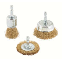 Draper BRASSED WIRE BRUSH SET 3PCS 07435 Brassed Steel Crimped Wire Brush Set (3 Piece)