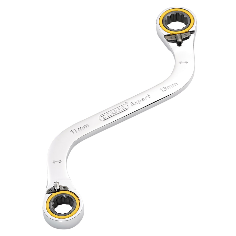 Draper 03943 Expert Expert HI-TORQ Double Ring Ratchet S-Shape Spanner, 11 x 13m - Image 7