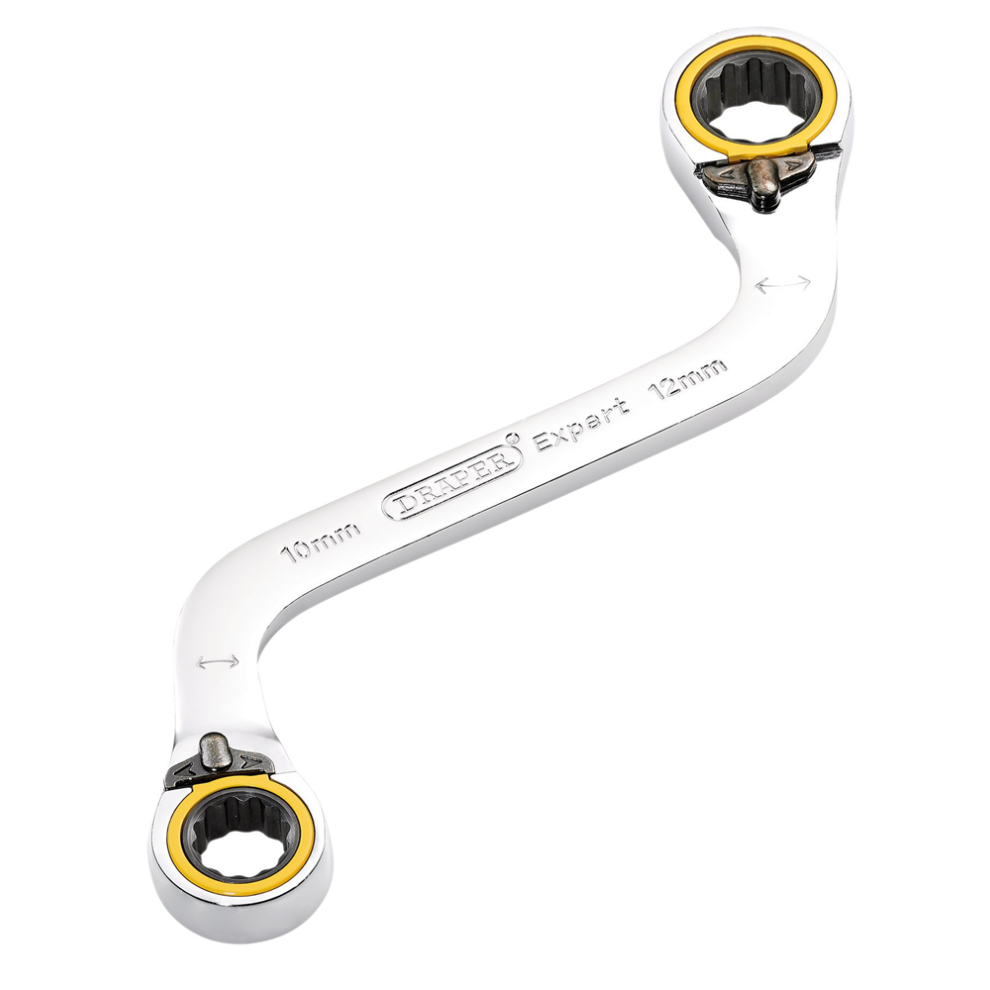Draper 10X12mm S Ratchet Span 03942 Hi-Torqã Double Ring Ratchet S-Shape Spanners 5059482049682