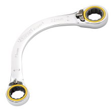 Draper 19X22MM HALF MOON RATCHET SPAN 03937 HI-TORQÂ Double Ring Ratchet Half Moon Spanners