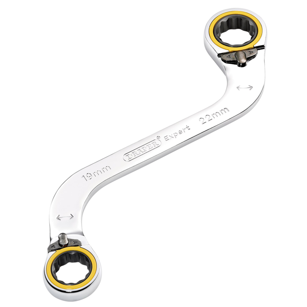Draper Expert Hi-Torq® Double Ring Ratchet S-Shape Spanner 19 X 22Mm Pk 1 03946 - Image 6
