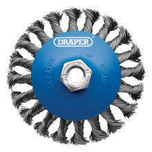 Draper BEVELLED WIRE WHEEL 115MM M14 08063 Steel Bevelled Twist-Knot Wire Wheel Brushes, M14