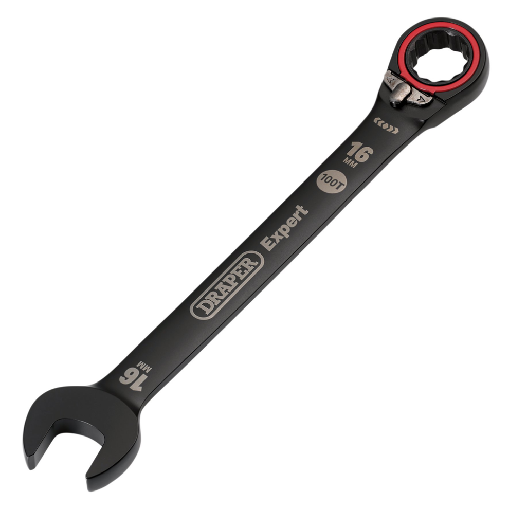 Draper 16Mm Revers. Ratchet Spanner 03906 Hi-Torqã Metric Reversible Ratchet Combination Spanners, Black 5059482049392