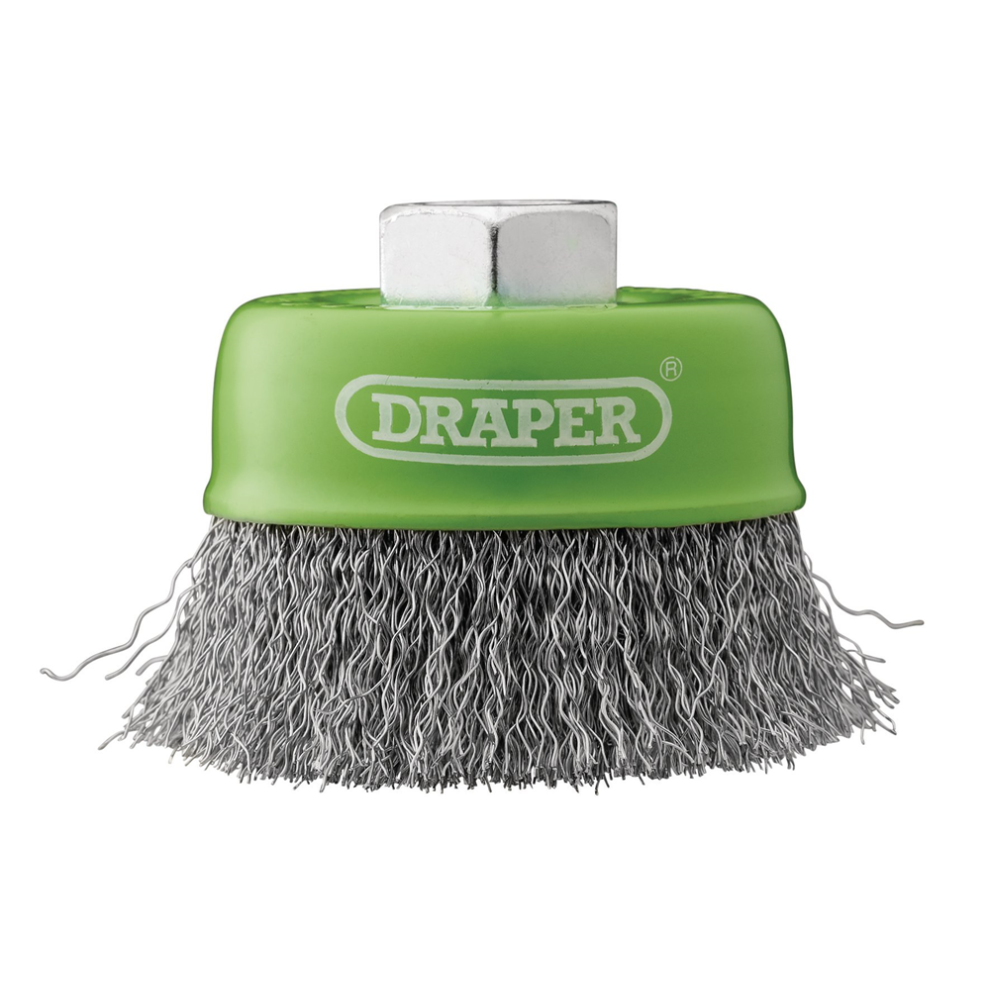 Draper 75Mm Cup Brush Stainless M14 08052 Stainless-Steel Crimped Wire Cup Brushes, M14 - Image 7